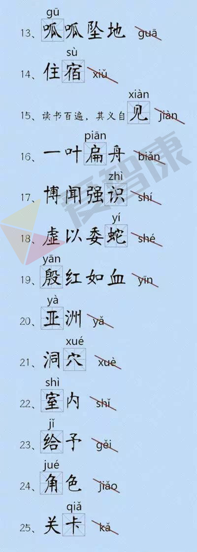 词语小学最易读错的116个小学(2)_南京智康1对那语文大波图片