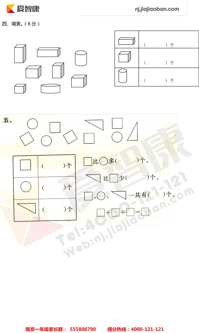 物体一数学年级(上)小学知识点整理-认识单元(小学华泾群图片