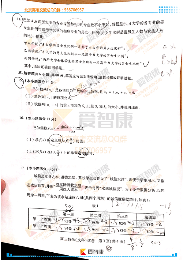2016-2017学年北京海淀区高三期末考试数学(文)试题答案及解析!临近寒假,很多北京地区的高中学校要举行高中期末考试,对于高中学生来讲,高中的期末考试至关重要,同学们应该认真对待,提前做好高中期末应考准备。智康网高中频道总编辑今天就为大家介绍2016-2017学年北京海淀区高三期末考试数学(文)试题答案及解析!