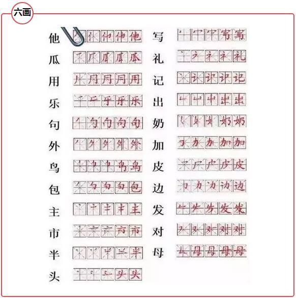 小学生常用字笔顺表,孩子写字不再愁(3)